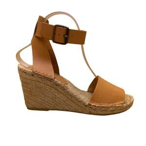 J.Crew Women’s Brown Leather Ankle Strap Wedge Espadrilles Sandals Size 7